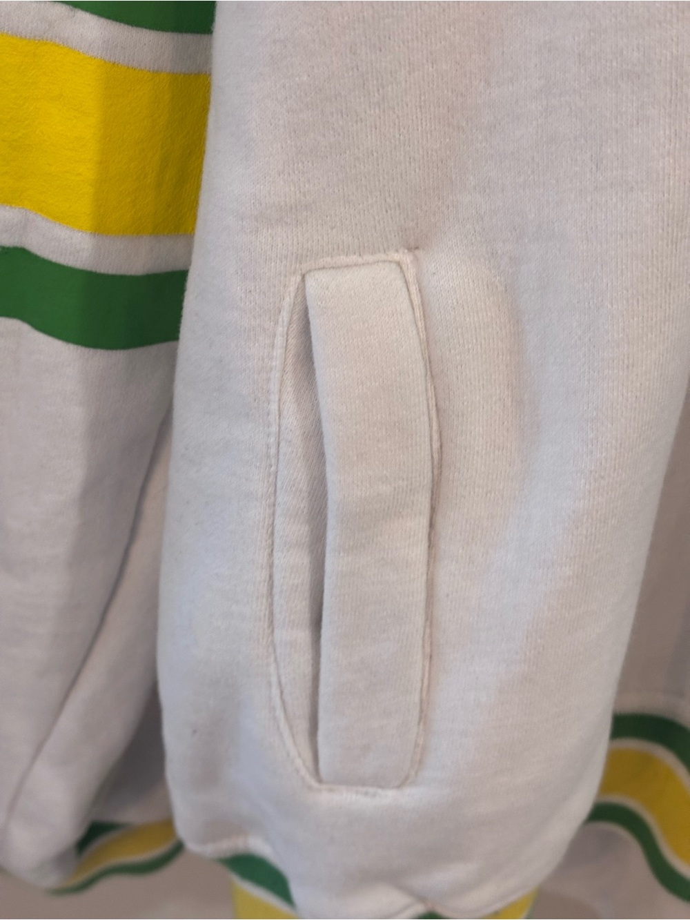 Tampa Bay Rowdies Lace up Hoodie, Men’s XL, white green & yellow - Picture 14 of 15